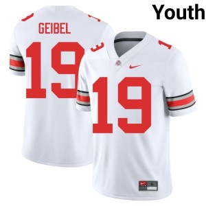 OSU #19 Stitched Brady Geibel White College Football Youth Jerseys 422714-991