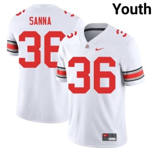 Buckeye Nation #36 White Replica Youth College Football CJ Sanna Jerseys 723317-167