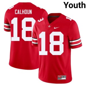 OSU Buckeyes College Football Cam Calhoun #18 Stitched Youth Scarlet Jersey 985363-665