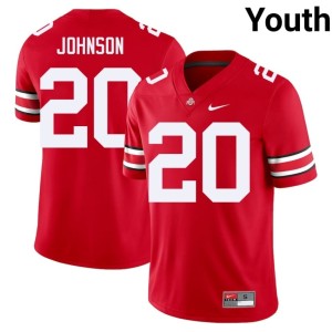Go Bucks Scarlet 2025-26 Cincere Johnson #20 College Football Youth Jerseys 460388-943