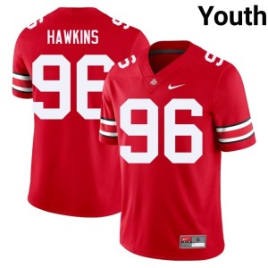 Go Bucks Connor Hawkins Youth Stitched #96 Scarlet College Football Jerseys 115227-491