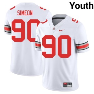 Go Bucks Damari Simeon White Stitched #90 Youth College Football Jerseys 225321-983