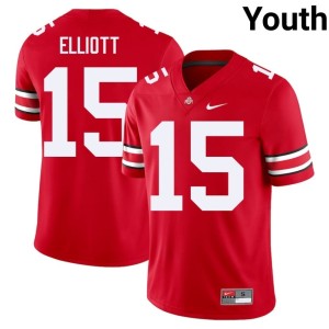 Go Bucks #15 Game College Football Youth Ezekiel Elliott Scarlet Jerseys 274694-566