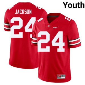 Go Bucks High School #24 Scarlet Youth Ja'Kobi Jackson College Football Jersey 541359-938