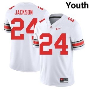 Ohio State Buckeyes Youth NCAA #24 Ja'Kobi Jackson College Football White Jersey 937622-846