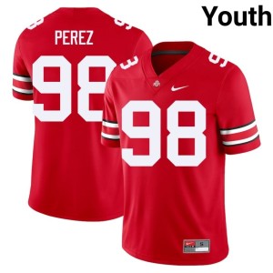 The Buckeyes Scarlet #98 College Football Jamir Perez NCAA Youth Jersey 179726-919