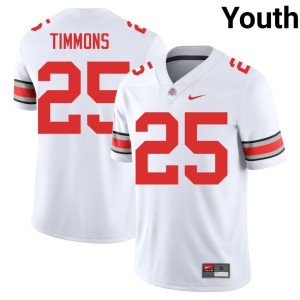 Ohio State #25 Youth 2025-26 College Football White Jay Timmons Jerseys 188779-840