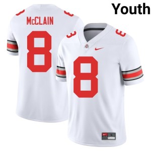The Fighting Buckeyes #8 Youth Replica Jaylen McClain College Football White Jersey 798940-637