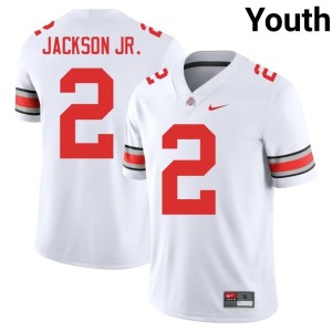 OSU Buckeyes Youth #2 White Embroidery College Football Kenyatta Jackson Jr. Jersey 939179-494