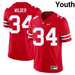 Ohio State Buckeyes #34 Scarlet 2025 Khary Wilder Youth College Football Jersey 928966-422