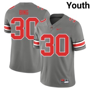 Ohio State 2025 Youth Grey College Football Khmari Bing #30 Jersey 841173-833