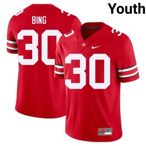 The Buckeyes Khmari Bing College Football #30 Scarlet Youth Player Jersey 592463-585