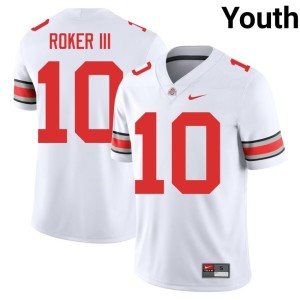 OSU #10 Leroy Roker III Youth White College Football Replica Jerseys 342152-406