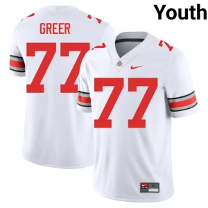 OSU Buckeyes University Sam Greer College Football #77 Youth White Jersey 289929-958