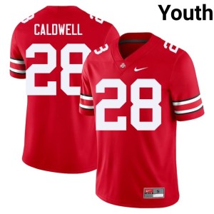 The Buckeyes Scarlet University #28 College Football Youth Simeon Caldwell Jersey 392633-965