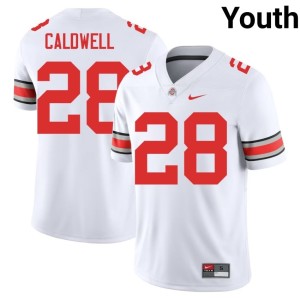 OSU Buckeyes College Football Youth Simeon Caldwell White Game #28 Jerseys 952532-307