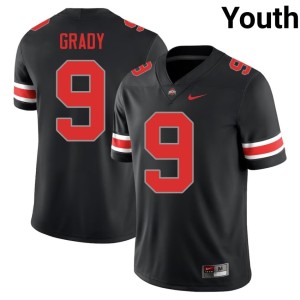 Go Bucks College Football Blackout Youth #9 Zion Grady Official Jersey 292890-912